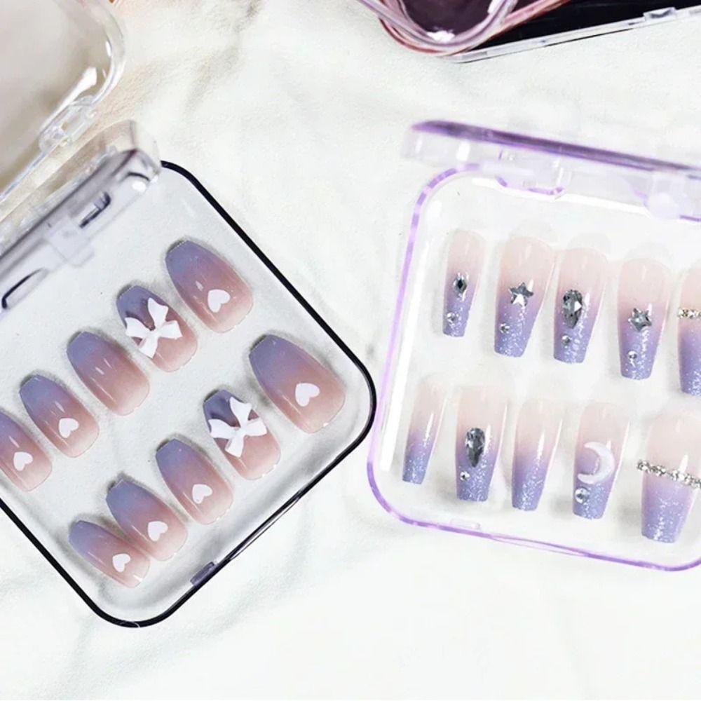 Прозрачные пустые коробки для ногтей Пластиковая коробка для хранения накладных ногтей Новая коробка для показа ногтей
