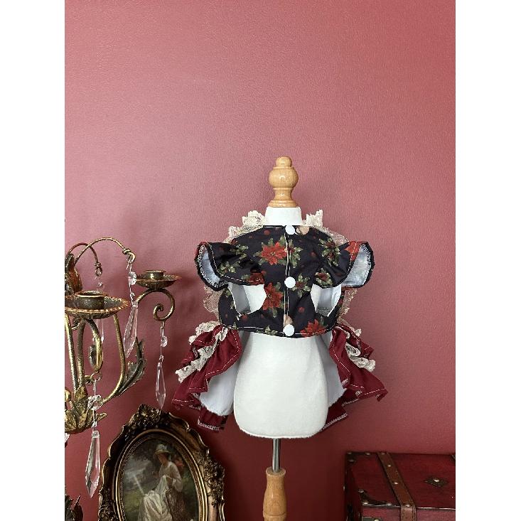 Retro Palace Style Pet Dog Clothes Luxury Handmade Crytal Cross Bow Princess Dresses For Small Medium Dog Poodle outfits puppy
