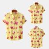 2022 Summer Men's Short Sleeve Floral Shirt - European and American Style