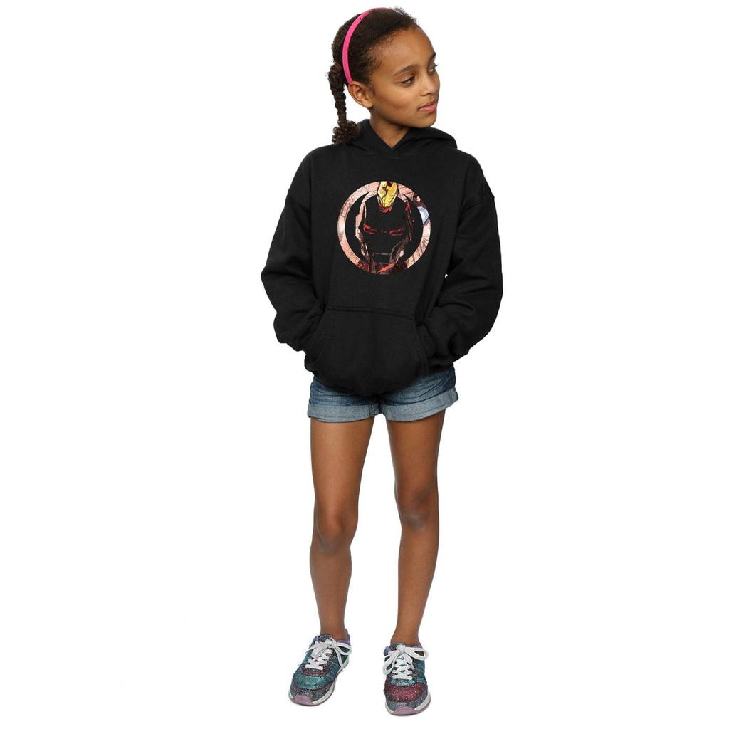 Marvel Girls Iron Man Montage Symbol Hoodie