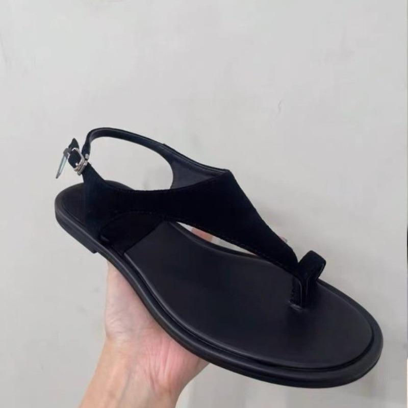 Fashion Vintage Flat Toe Herringside Sandals Women's 2025 New Summer Holiday Rome Sandals and Slippers for Outer Wear