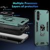 For Samsung Galaxy A14 5G/A14 4G Case Scratch-proof PC+TPU Phone Cover with Rotating Ring Kickstand