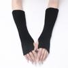 Goth Knitted Fingerless Gloves Women Arm Warmers Japanese Ankle Wrist Sleeves Harajuku Girls Anime Gloves