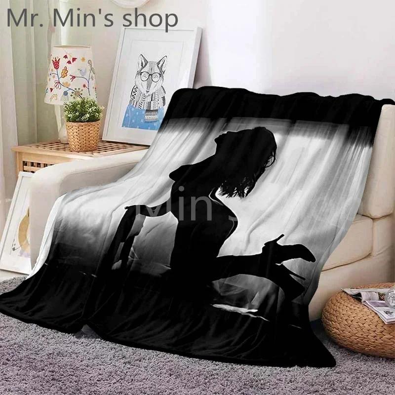 Brand new custom printed sexy and seductive Black and white woman beauty photo blanket soft warm flannel blanket on bed and sofa