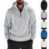 Мужские Худи Smart Casual Цветные Свитшоты с Длинным Рукавом На Шнурке Свободный Крой Теплые Однотонные Капюшонные Топы Athleisure Осень Зима