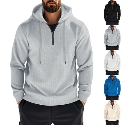 Мужские Худи Smart Casual Цветные Свитшоты с Длинным Рукавом На Шнурке Свободный Крой Теплые Однотонные Капюшонные Топы Athleisure Осень Зима
