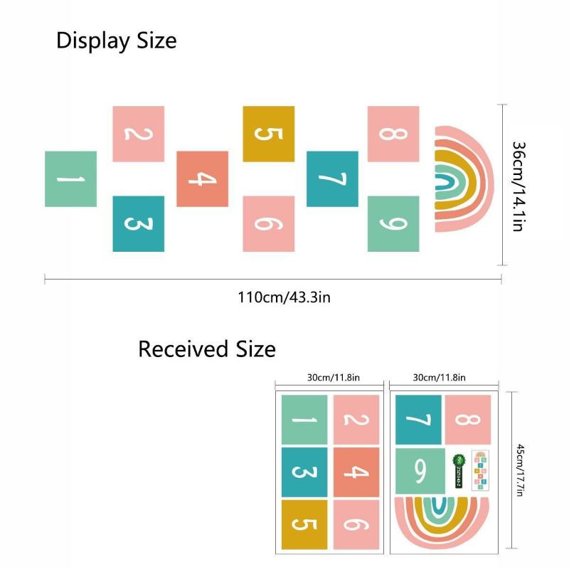 Самоклеящиеся обои, мультяшная цифровая сетка, детская игровая напольная наклейка, наклейка на дверь, настенные наклейки для детской комнаты, домашний декор