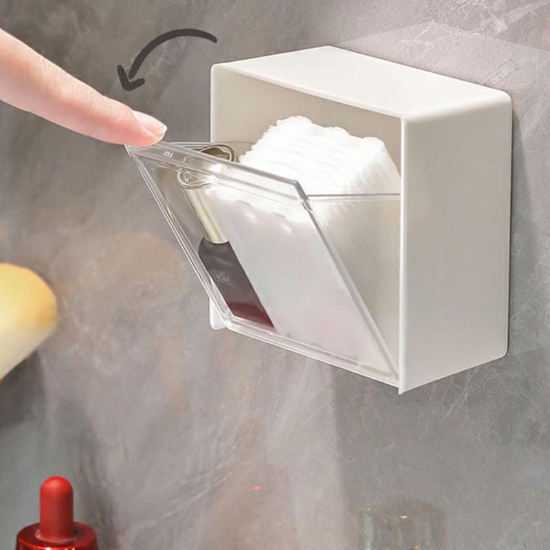 Настенный откидной ящик для хранения вещей, прозрачный самоклеящийся ящик для хранения мелких предметов, многофункциональный органайзер, ящик для хранения