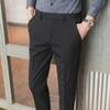 Men's Loose-Fit Straight Suit Trousers for Spring & Autumn - Nine-Point Business & Casual Wear