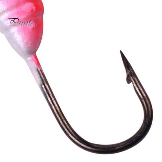 High-quality Bright Paint Ice Fishing Hooks 48Pcs/Set Jig Heads Set Glow in The Dark Lures Kit Head With 3D Eyes with Single Hook Prevent Escape