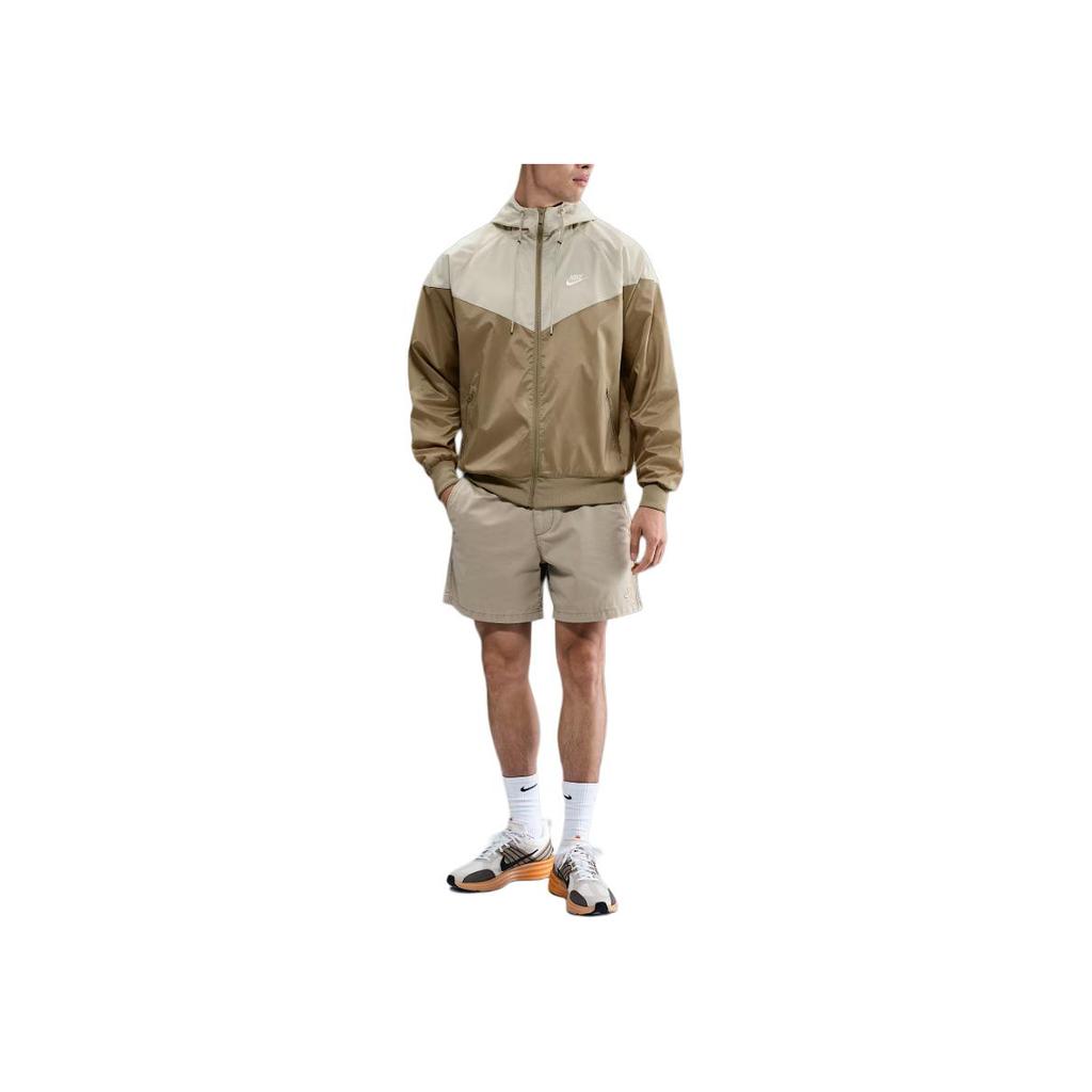 Nike Color Block Hooded Zip-Up Long Sleeve Jacket Men jackets Khaki DA0002-297