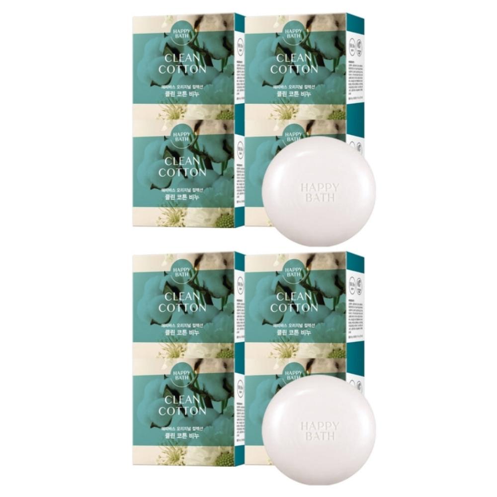 Happy Bath Original Collection Bar Soap Clean Cotton 90g*4Pcs/8Pcs