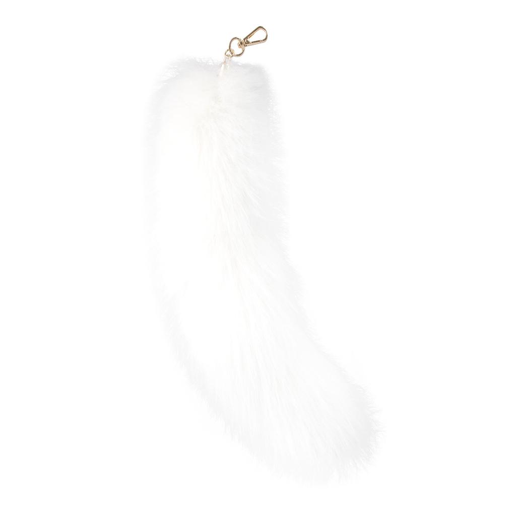 Extra large plush simulated fox tail baby pendant keychain accessory fox fur jewelry