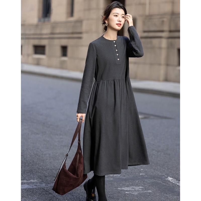 Платье миди Demana Warm De Rong в стиле ретро с полупланкой и присборенной талией