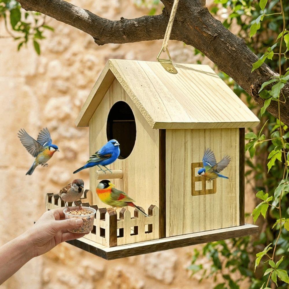 Parrot Mating Box Wood Bird House Bird Cage Bird Feeder House Bird Nest  Garden Decoration