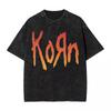 Music Rock Korn Band T Shirts Hip Hop Washed Cotton Harajuku T-Shirt Cool for Men Women Tops Streetwear Summer Tees