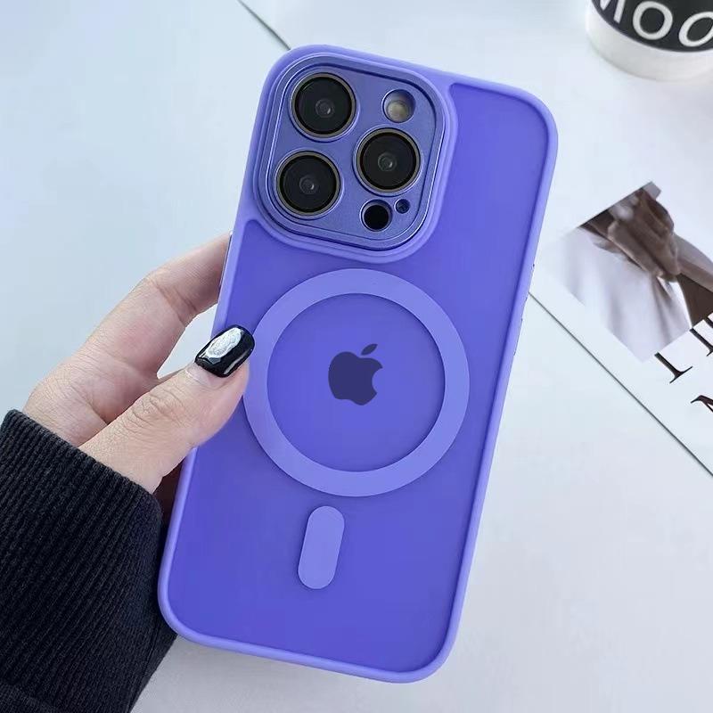Матовый полупрозрачный чехол для телефона для iPhone 17 16 15 14 13 12 11 Pro Max Plus 16e для Magsafe Беспроводная зарядка Защитная крышка для объектива
