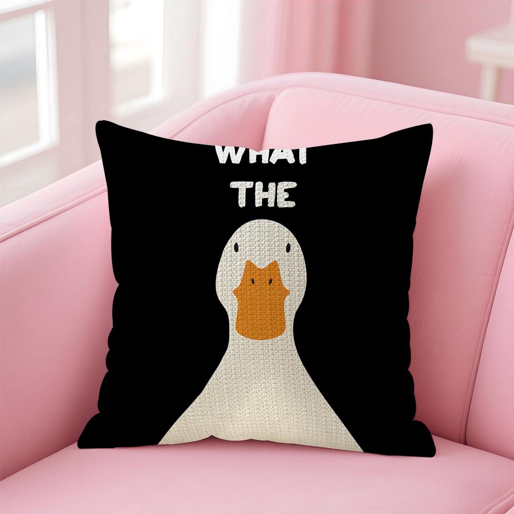 Funny What the Duck Art Cushion Cover Comfort Sofa Bed Silky Elegant Invisible Zipper Decorative Holiday Gifts