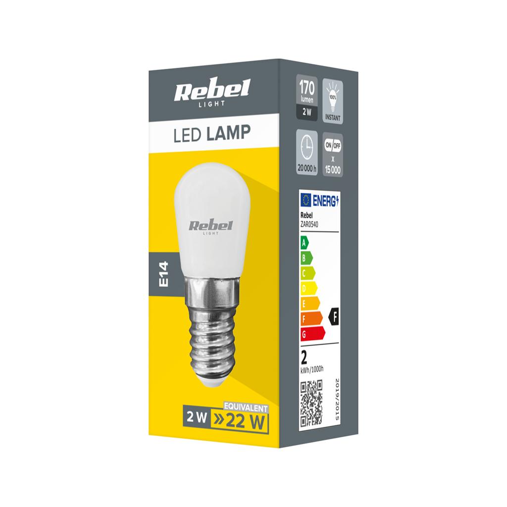 LED bulb for refrigerators and hoods 2W E14 4000K 230V Rebel 170 Lm 360°