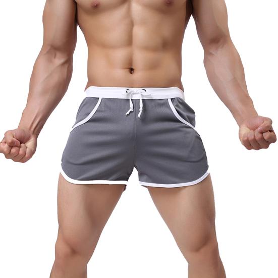Men Color Block Summer Sports Gym Drawstring Shorts Beach Pants Swimming Trunks
