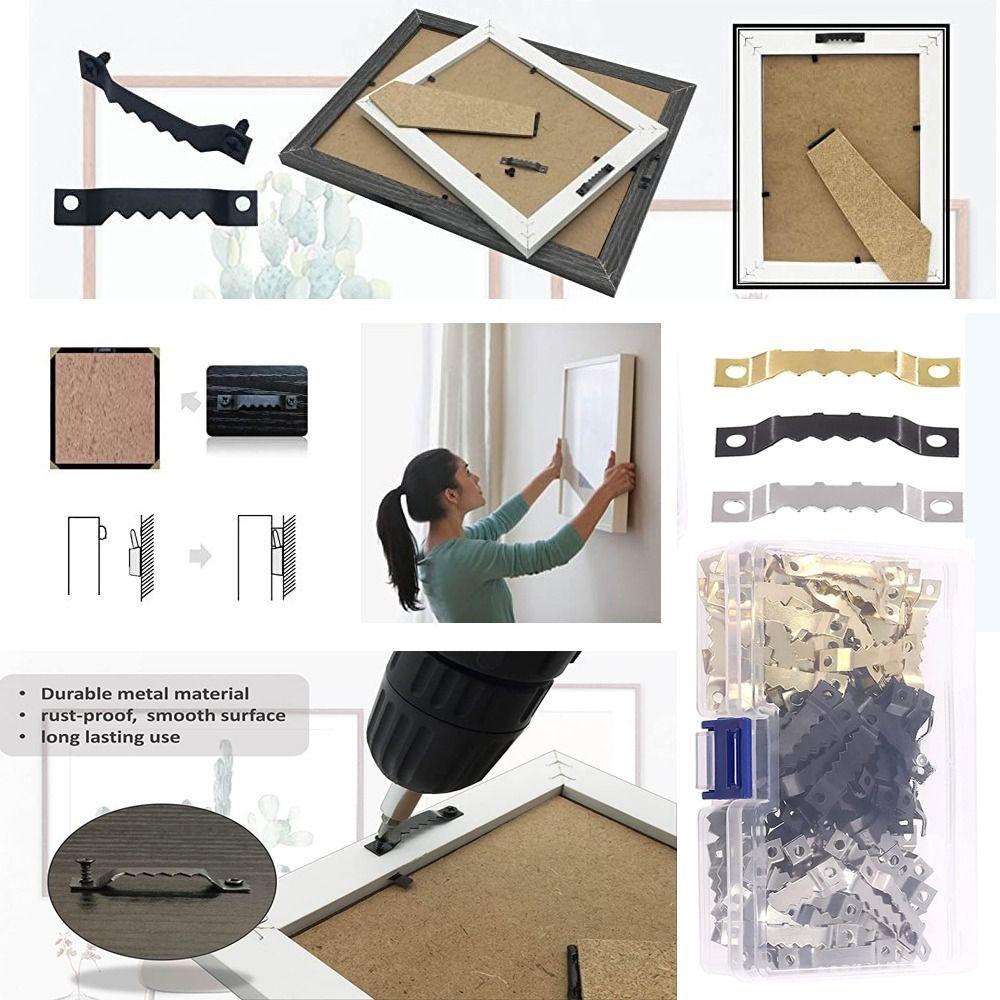 With Screw Saw Tooth Hooks Multi Functional Picture Hanging Sawtooth Picture Frame Hanger  Home