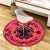 1pc Red Magical Seal Round carpet, Made of Polyester,Perfect for Decorating Office Chairs, Living Rooms,fplt096