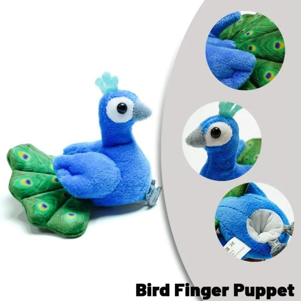 Plush Doll Bird Finger Puppet Stuffed Animal Animal Hand Puppet Parrot Finger Doll Interactive Toy