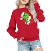 Kids' Fashion Loose-Fit Casual Long-Sleeve Christmas Print Oversized Crewneck Sweatshirt