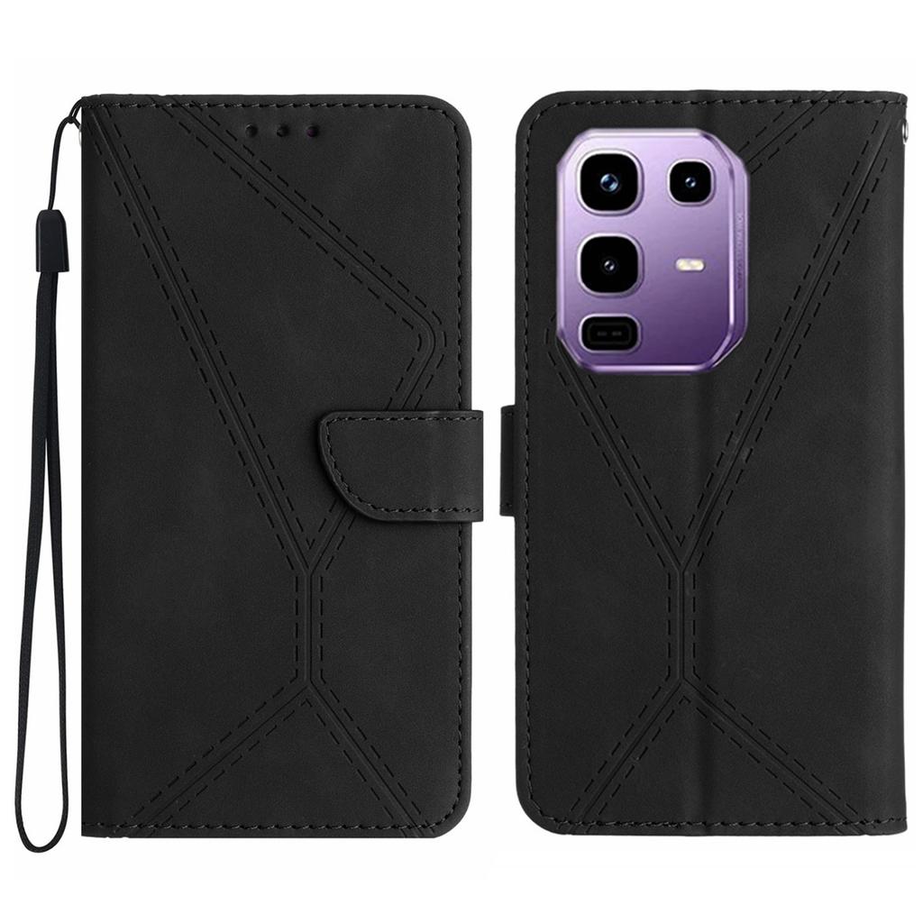 For Infinix Note 50x 5G Case Skin Touch Lines Imprinted PU Leather Flip Phone Cover