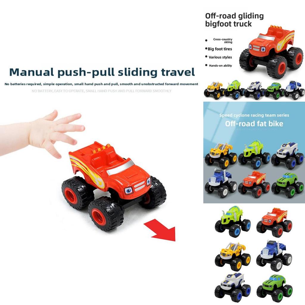 Машинки-монстры Блейз Инерционная Радиоуправляемая Внедорожная Машина с Огненной Тематикой Для Детей Набор Игрушек