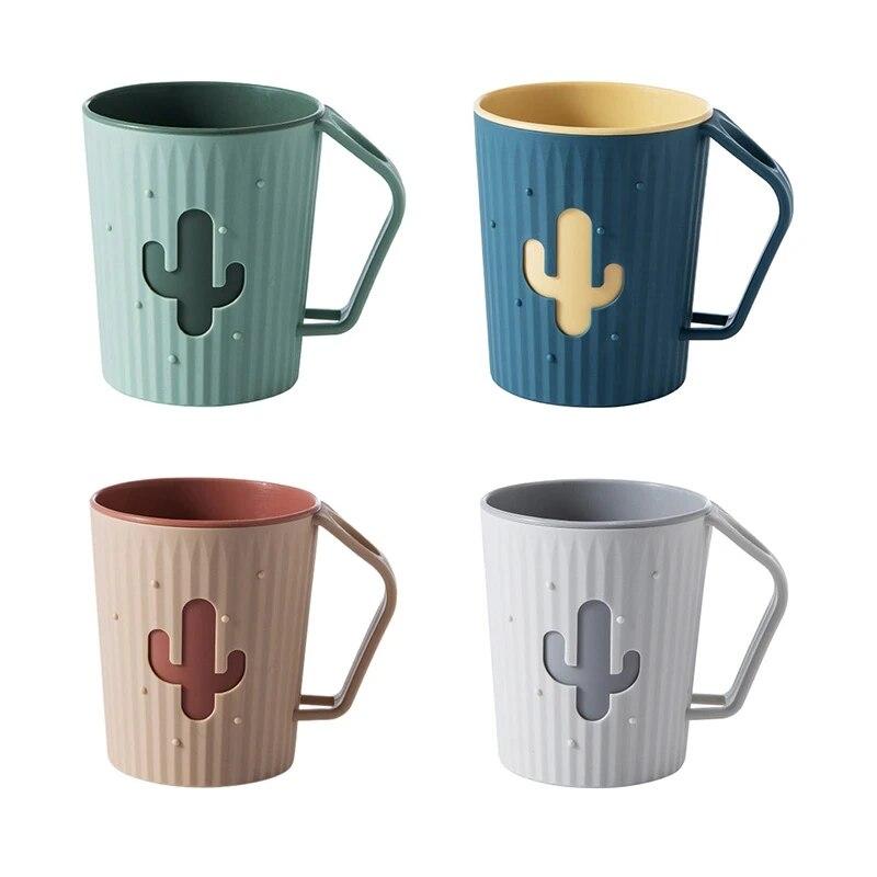 Чашка для зубной щетки с рисунком кактуса, двойная утолщенная для взрослых и детей