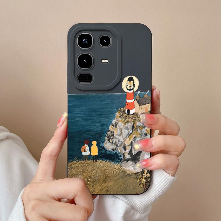 Чехлы для Infinix Note 50 50X 50S Pro Plus 4G 5G Популярные узоры в виде линий Квадратный Жидкий силикон Защита объектива Противоударный чехол для Infinix Корпус Capa