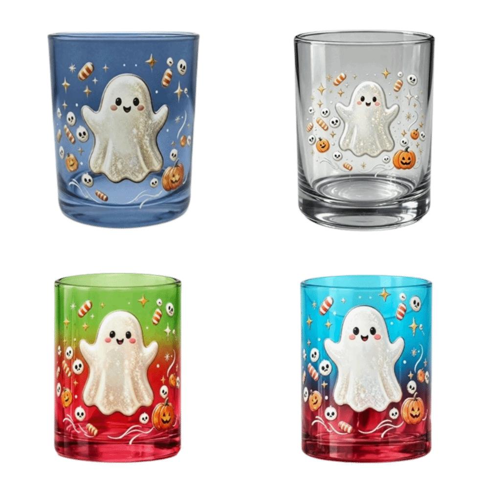 Pumpkin Skull Print Ghost Glass Cup Decorations Drinkware Gothic Wine Glass Gifts