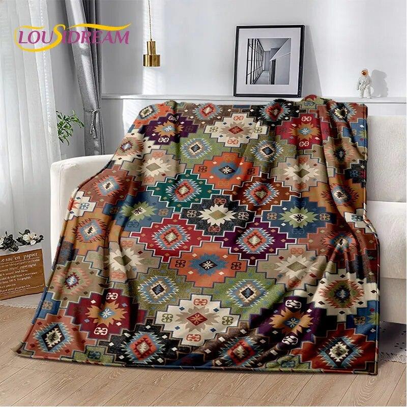 Nordic Bohemia Persia Series Soft Plush Blanket,Flannel Blanket Throw Blanket for Living Room Bedroom Bed Sofa Picnic Leisure