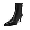 Microfiber Autumn Winter Shoes Stiletto Thin High Heels Big Size 40 Modern Boots Pointed Toe Keep Warm Zip Ankle Boots