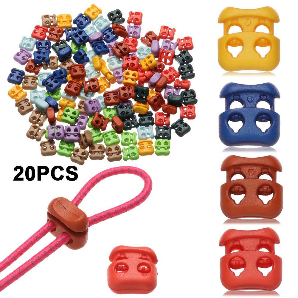 Double Hole Stopper Cord Lock Sportswear Accessories Bean Toggle Clip Apparel Shoelace Buckle