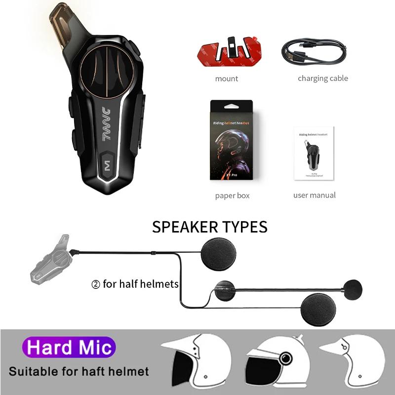 X1 Pro мотоциклетный шлем гарнитура Bluetooth IPX6 водонепроницаемый Moter Interphone для 2Riders 1000M Interphone Communicator