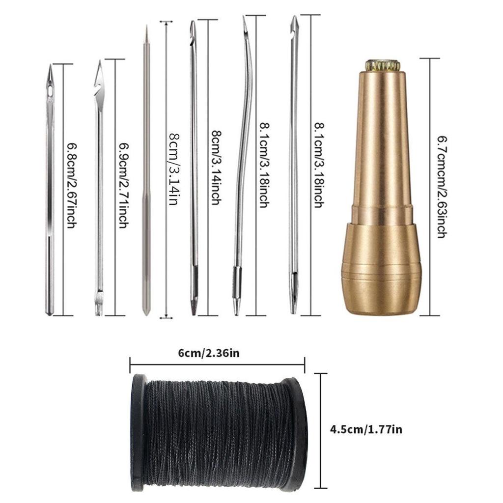 Эксклюзивный набор для ремонта кожи со сменным шилом и рукояткой из чистой меди