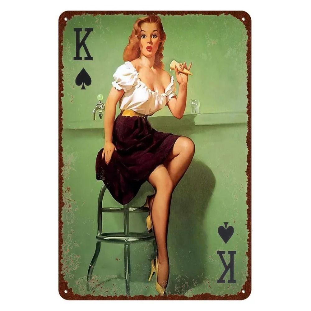 Ретро Металлическая Настенная Вывеска Pin-Up Girl 30x20см