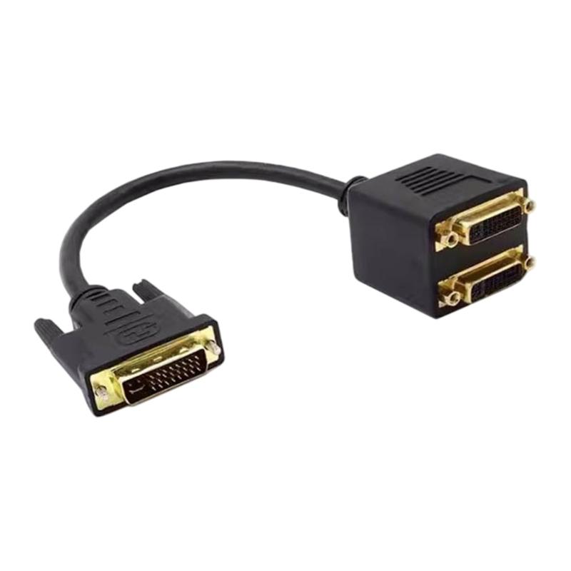 DVI 24+5 Y-образный разветвитель, штекер на гнездо, для конфигураций с двумя мониторами, с высоким четким видеовыходом 1080P, для дома,