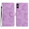 Flower Embossing Pattern Leather Phone Case