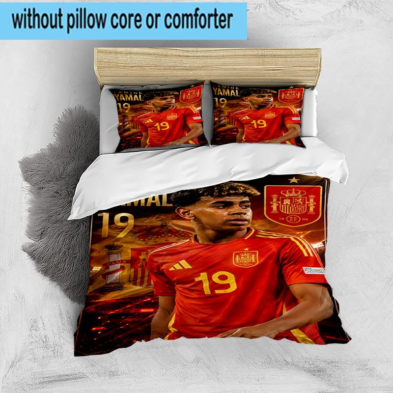 3PCS Spain's Ya-mal Celebration Bedding Set,Including 1pc Duvet Cover And 2pcs Pillowcases Perfect for Bedroom, Dormitory, Fan Christmas gift