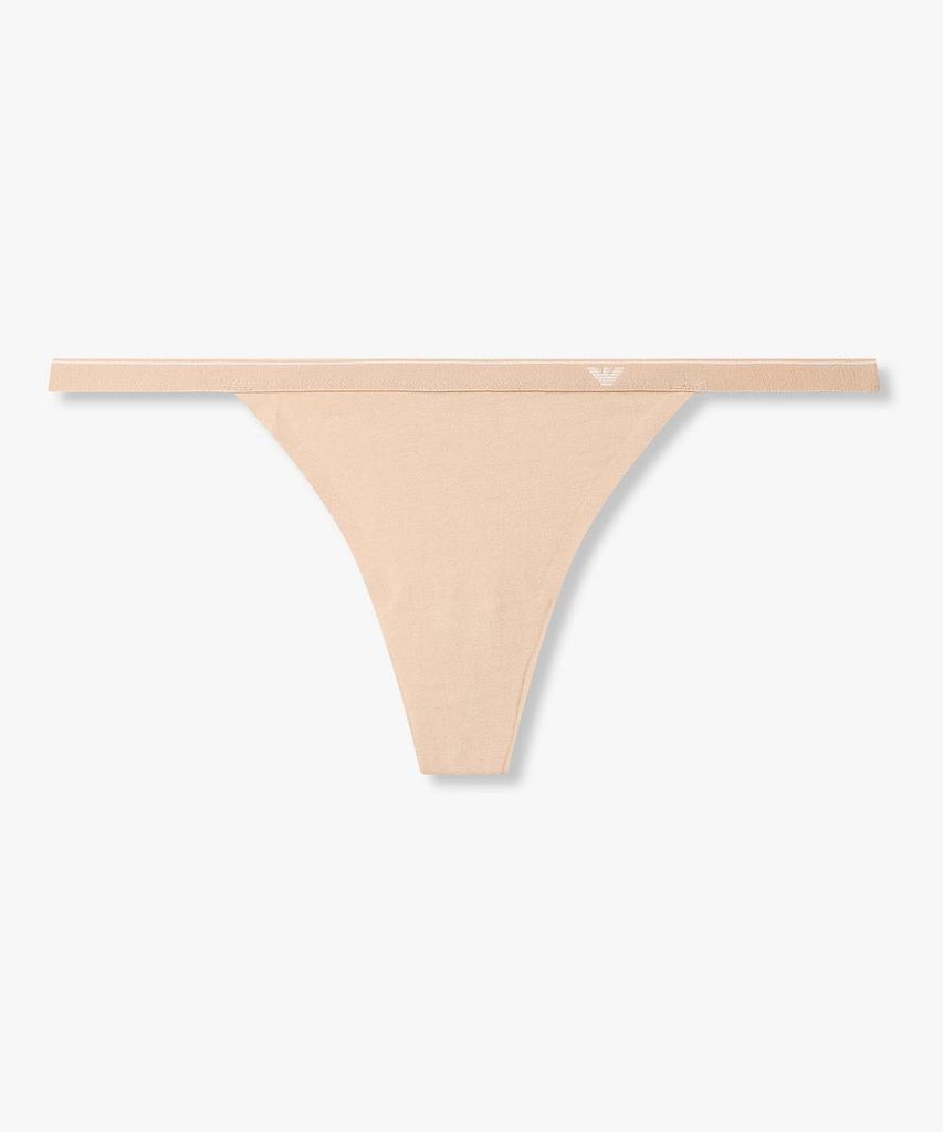 EMPORIO ARMANI UNDERWEAR Женские стринги с логотипом-орлом и эластичной лентой_Натуральный 0826310518