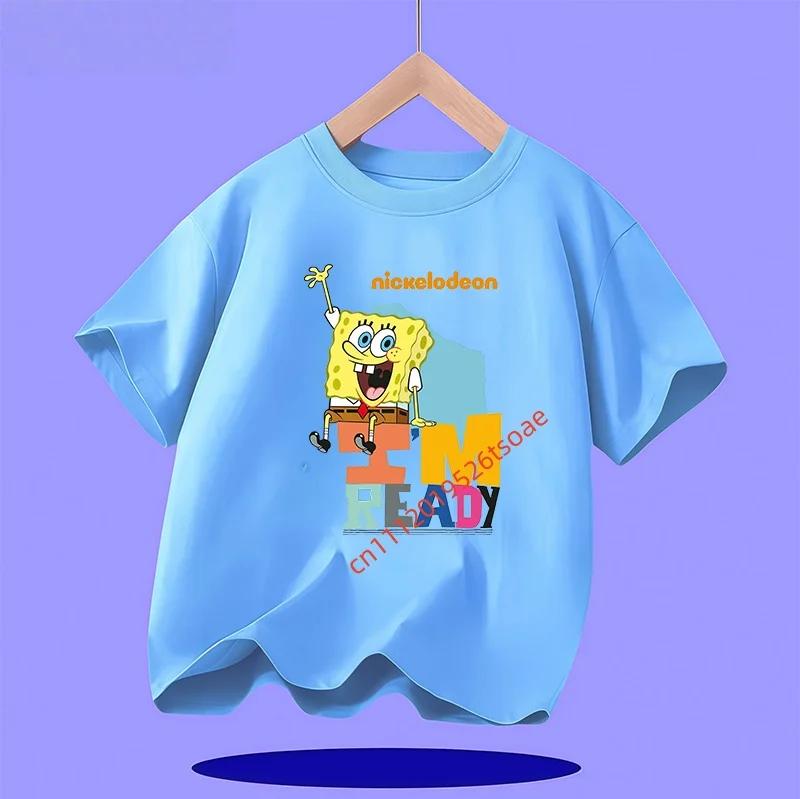 New SpongeBob SquarePants Childrens TShirt Casual Daily Comfortable Breathable for Boys and Girls