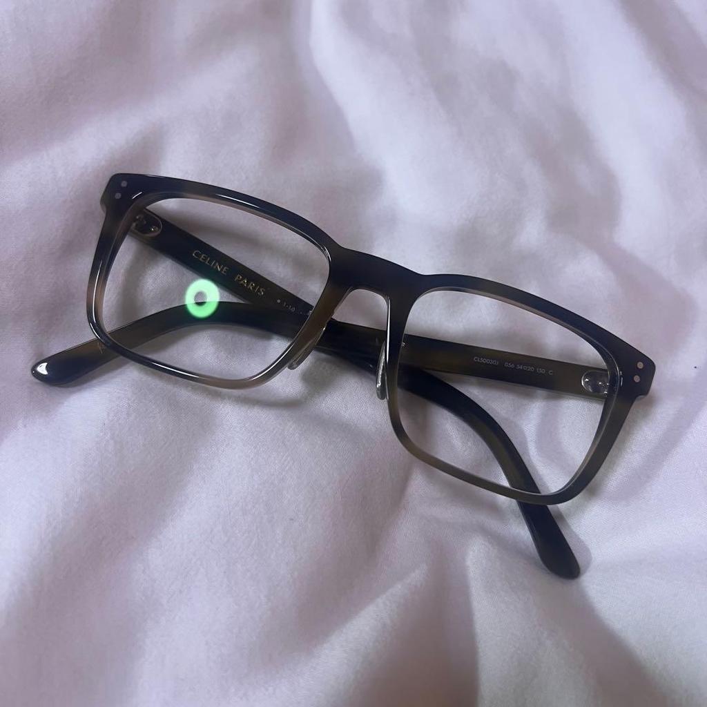 Used CELINE Date glasses Glasses Tortoiseshell Prescription Replaced Price reduced