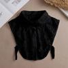 Fashion  Front Tie White Fake Collar for Women Stand Detachable Collar Fake Girls Vintage Lace Ladies False Blouse Collar