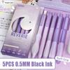 5PCS/Set Press Type Pocket Pen Soft Grip Ballpoint Pen High Quality Office Signature Pen  Students