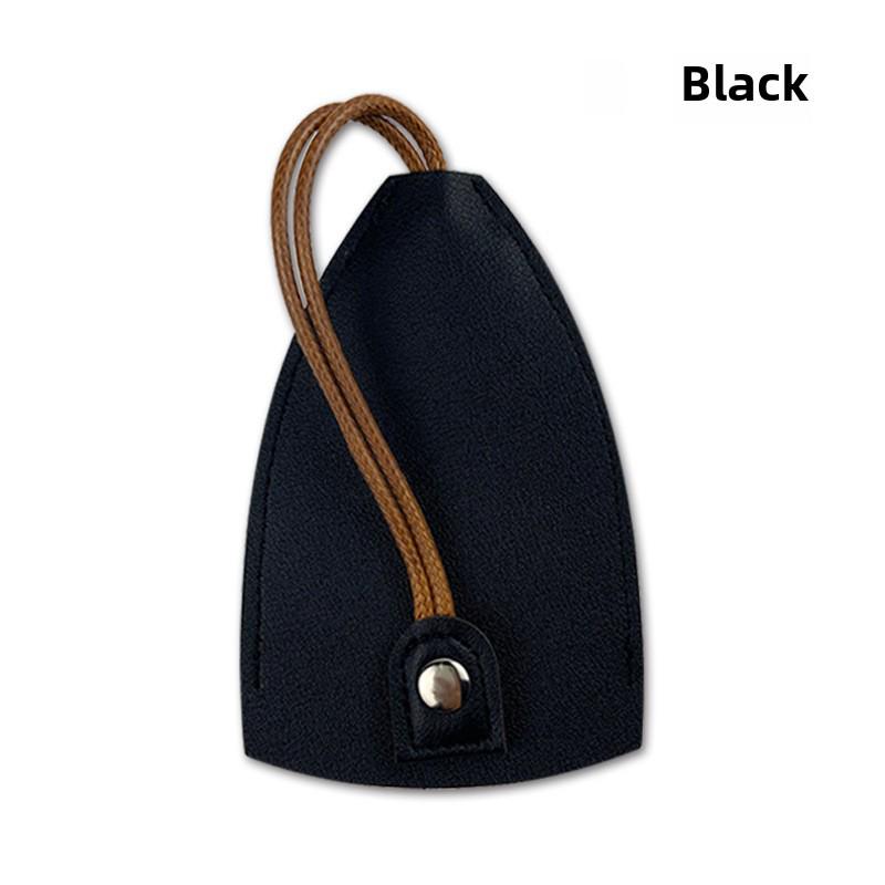 "Compact PU Leather Key Storage Pouch with Pull-Out Feature"