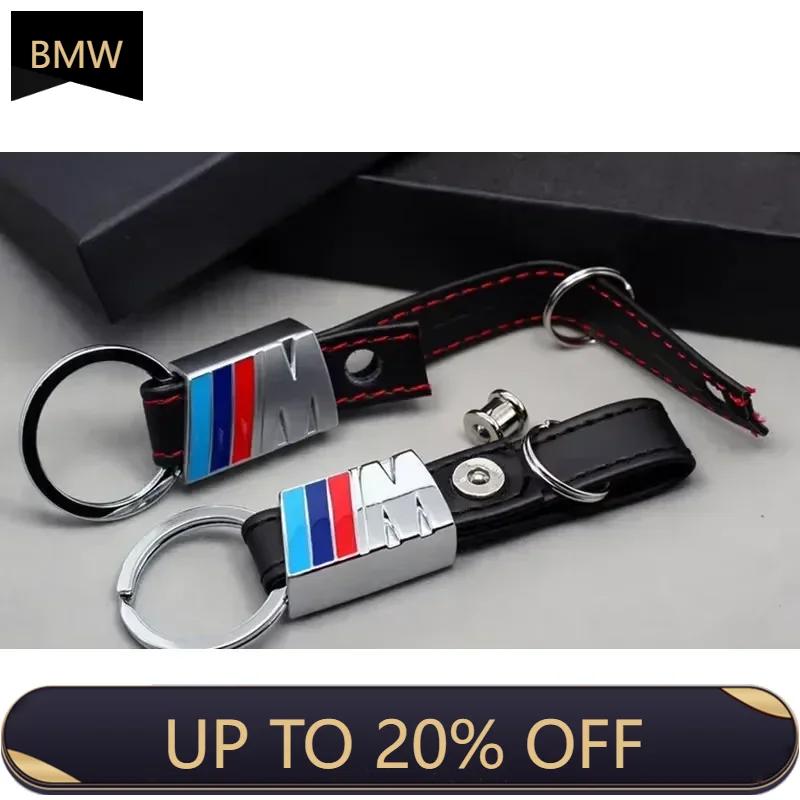 UHP2 E46 B3 For BMW 1pcs car badge key ring Leather car metal keychain For bmw M Sticker e46 e90 f20 e60 e39 f10 X1 X3 X4 X5 X6 X7 C
