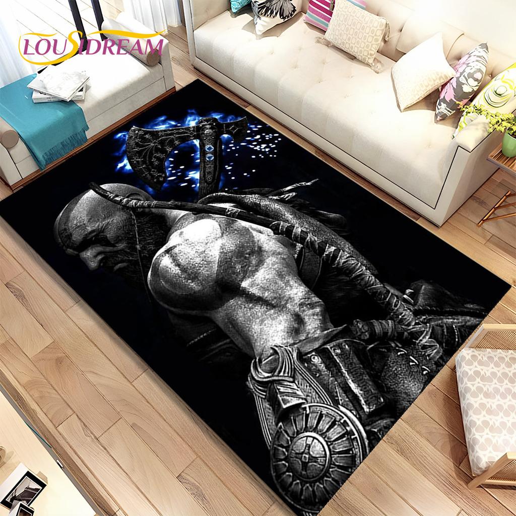 Коврик Игровой Ковер God of War Игроки Кратос, Ковер для Гостиной Спальни Дивана Прихожей Украшение, Детский Нескользящий Коврик для Игр